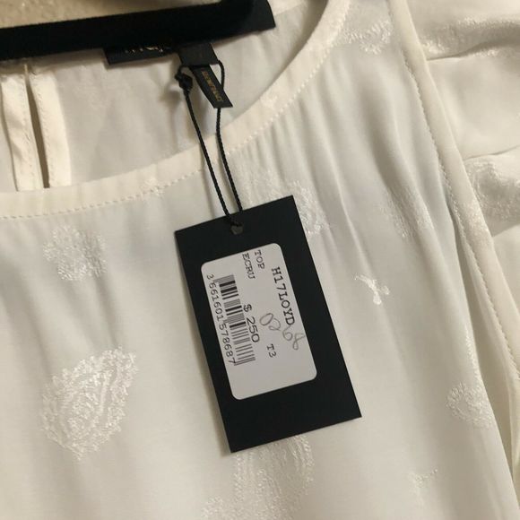 Maje NWT Loyd Cold Shoulder Top Ivory Ruffle Shirt - Picture 8 of 8